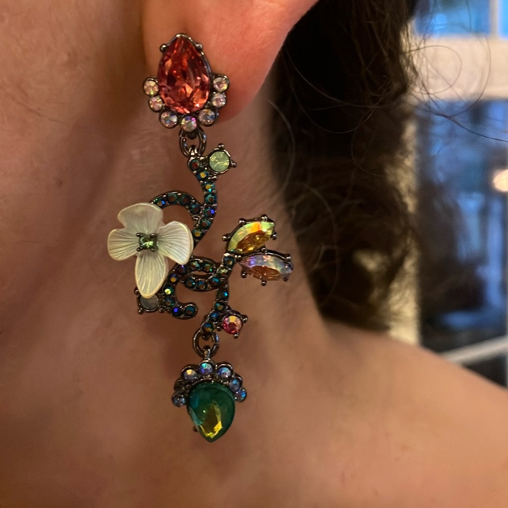 Multi colored fashion earrings.